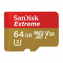 SanDisk microSDXC 64GB 90MB/s + SD Adapter for Action Sports Cameras Extreme Class 10 V30 UHS-I memorijska kartica (SDSQXVF-064G-GN6AA) SDSQXVF-064G-GN6AA