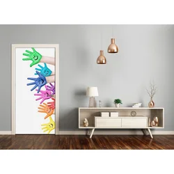 tulup.si Nalepka na vratih Pobarvane roke 85x205 cm