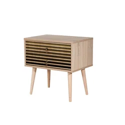 Hanah Home Two 220 Noćni stočić, 2 fioke, 60x61x40cm, Braon-crni