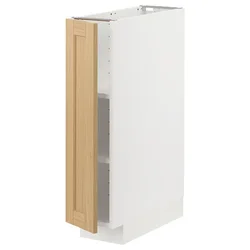 METOD Podni element s policama, bela/Forsbacka hrastovina, 20x60 cm