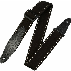 Levys MSSC80-BLK Country/Western Series 2 Heavy-weight Cotton Guitar Strap Black