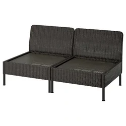 VITTSKÄR Modularna sofa dvosed, napolju/plastični ratan tamnosiva