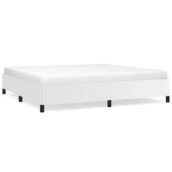 Vidaxl Posteljni okvir bel 200x200 cm umetno usnje