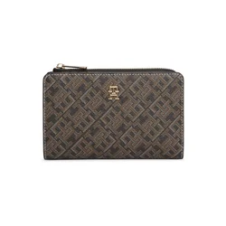 TOMMY HILFIGER Denarnica rjava/črna/bela
