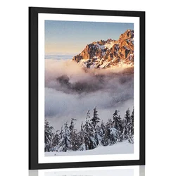 Plakat s paspartujem Krkonoši v snežni odeji - 60x90 silver