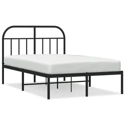 Vidaxl Kovinski posteljni okvir z vzglavjem črn 120x200 cm
