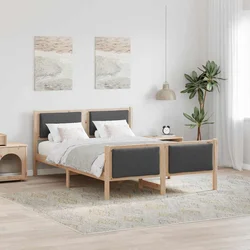 Krevetna konstrukcija Tamno siva 135 x 190 cm tkanina