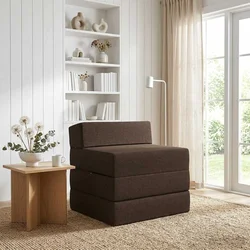Sofa na razvlačenje Sivosmeđa 200 x 70 x 15 cm Tkanina