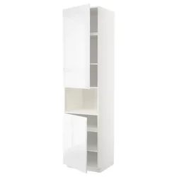 METOD Vis.orm.mikrotal2vrat/policama, bela/Voxtorp v. sjaj bela, 60x60x240 cm
