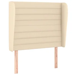 Vidaxl Vzglavje z ušesi krem 103x23x118/128 cm blago