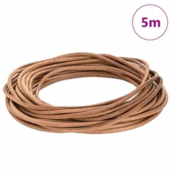 vidaXL Usnjena vrvica Rjava O4 mm x 5 m Usnje