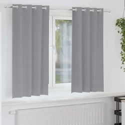Zavjese za blackout s prstenovima 2 pcs Svijetlo siva