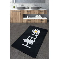 Lessentiel Maison Kupatilski otirač Hola Gato, 80x100cm, Crni