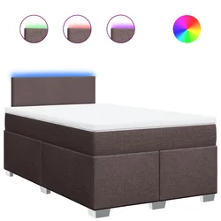 vidaXL vidaXL Box spring postelja z vzmetnico temno rjava 120x190 cm blago, (21307719)