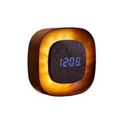 Led budilka Gingko Design Lumos 12,5 cm rjava barva