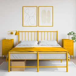 Vidaxl vidaXL Nočne omarice, komplet 2, gorčična, 36x39x68 cm, jeklo