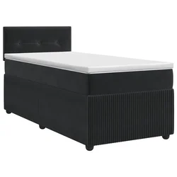 vidaXL Postelja boxspring z vzmetnico Črna 80 x 200 cm Žamet