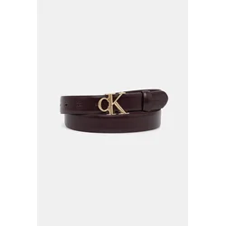 Ženski pas Calvin Klein Round Ck Buckle 30Mm Belt Smooth LV04F7074G Bordo rdeča