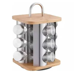Stalak za začine bambus staklo sa 12 teglica KB7554 Klausberg KB7554