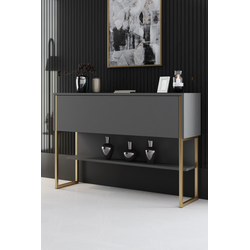 Hanah Home Komoda Luxe 120x80x30cm Zlatno-Antracit