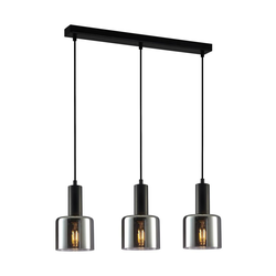 ITALUX PND-65342-3-BK+SG - Luster na sajli SANTIA 3xE27/40W/230V crna