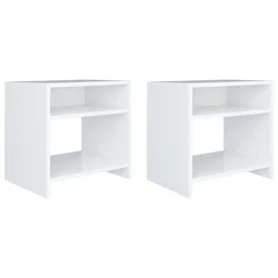 Vidaxl Nočne omarice 2 kosa bele 40x30x40 cm iverna plošča