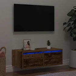 TV ormarići s LED svjetlima 2 kom boja drva 75x35,5x25 cm