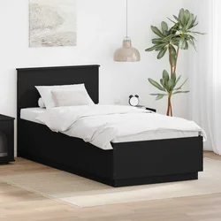 Krevetna konstrukcija Crna 100 x 200 cm Konstruirano drvo
