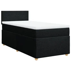 Vidaxl Box spring postelja z vzmetnico črna blago