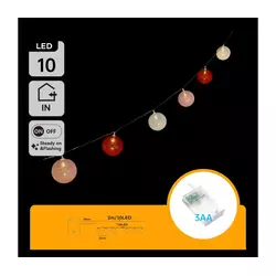 Aigostar - LED niz 10xLED/3xAA 2m topla bela