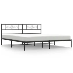 Vidaxl Kovinski posteljni okvir z vzglavjem črn 183x213 cm