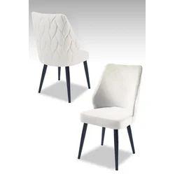 Hanah Home Set stolica Pufi, 48x90x43 cm, 4 komada, Krem-crne