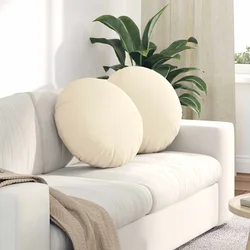 Jastučići za sjedenje 2 pcs Krema O50 x 19 cm Kordura tekstil