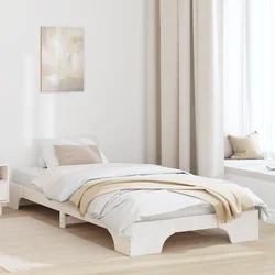 vidaXL Posteljni okvir Bel Trden borov les 80 x 200 cm Lahak