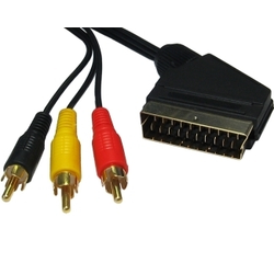 Kabl Scart - 3xRCA 1.5m crni