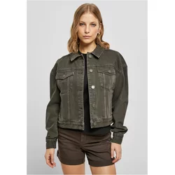 Womens Oversized Colorful Denim Jacket Brown