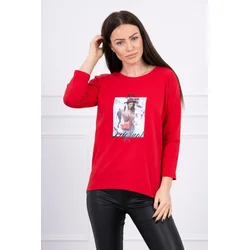 Blouse with Original print red