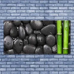tulup.si Slika na steklu Stem bamboo spa 140x70 cm 2 obešalnika
