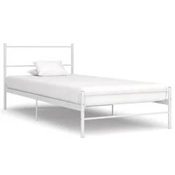 Vidaxl Posteljni okvir bel kovinski 100x200 cm