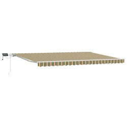 Skrovita tenda Zelena i žuta 500 × 350 cm Tkanina i čelik