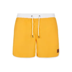Urban Classics Kratke kopalne hlače Retro zlato-rumena/bela