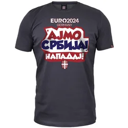 011Shop Muška majica kratkih rukava, Ajmo Srbija napadaj! EP 2024, Tamnosiva