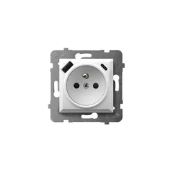 Ospel - Kućna utičnica bez okvira 230V + 1xUSB-A + 1xUSB-C ARIA bela
