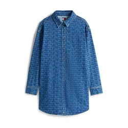 Tommy Jeans Dolga srajca modra/moder denim