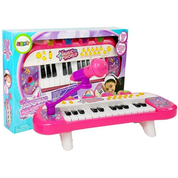 Klaviatura, klavir, 24 tipk, USB mikrofon, roza