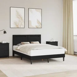 vidaXL Konstrukcija postelje Črna 160 x 200 cm Umetno usnje