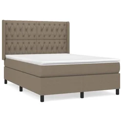 Vidaxl Box spring postelja z vzmetnico taupe 140x190 cm blago