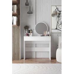 Hanah Home Sto za šminkanje Harmony Mini Round, 90 x 40 x 133 cm, Beli