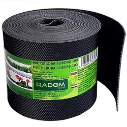 PVC vrtna obroba 1,6x100mm, črna, 6m,