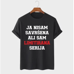 MAFIMI Ženska majica Ja nisam savršena ali sam limitirana serija, Crna